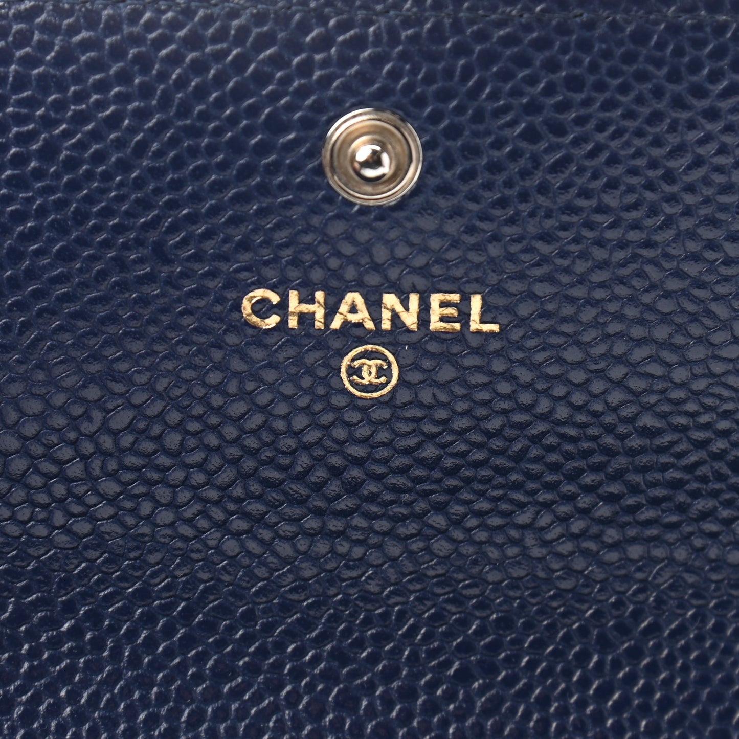 Caviar Quilted Large Boy Gusset Flap Wallet Blue