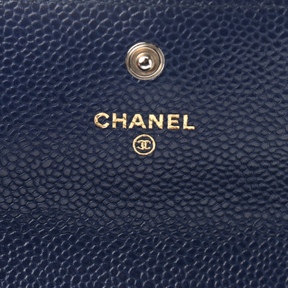 Chanel Caviar Quilted Large Boy Gusset Flap Wallet Blue 6 of 8