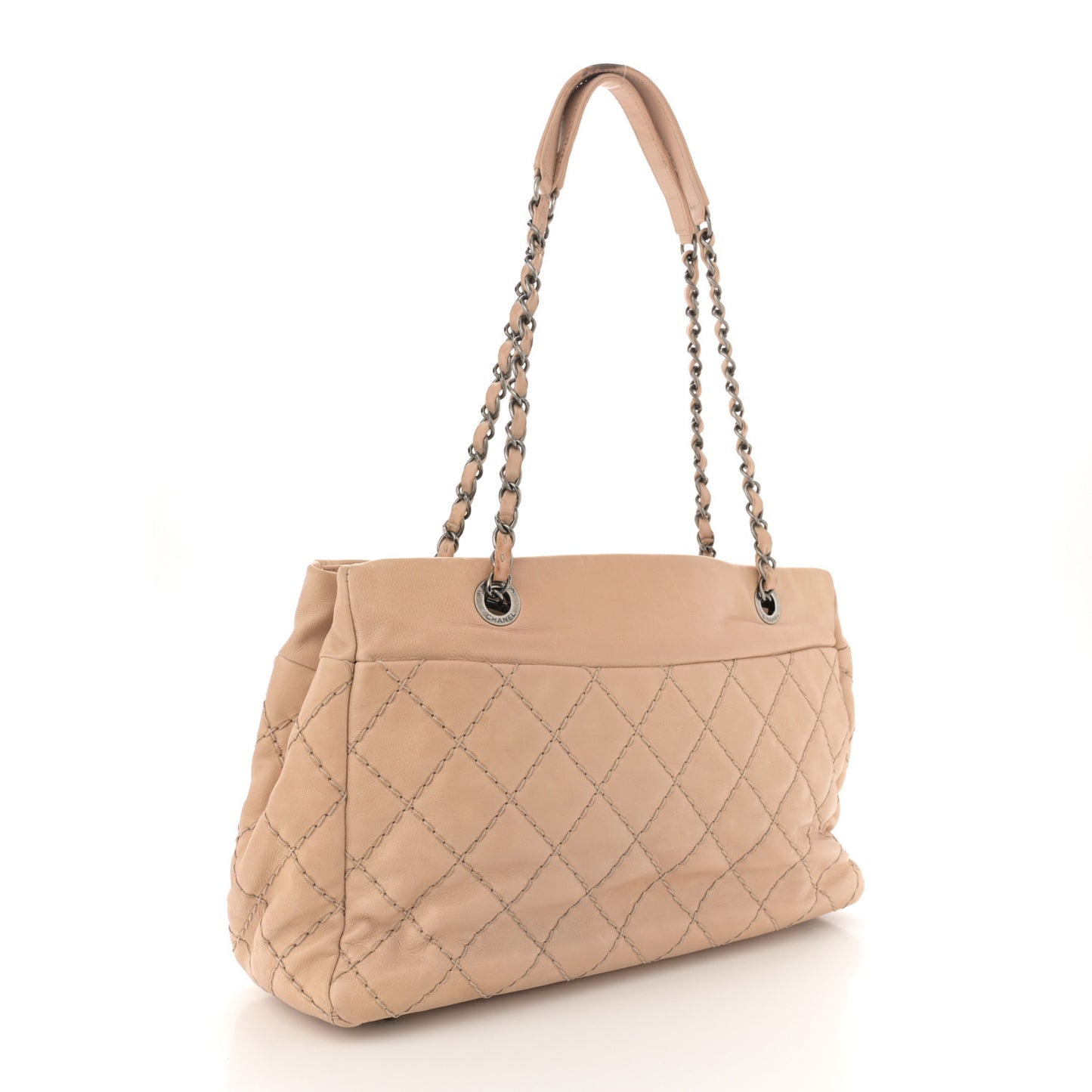 Calfskin Medium Stitch It Tote Beige