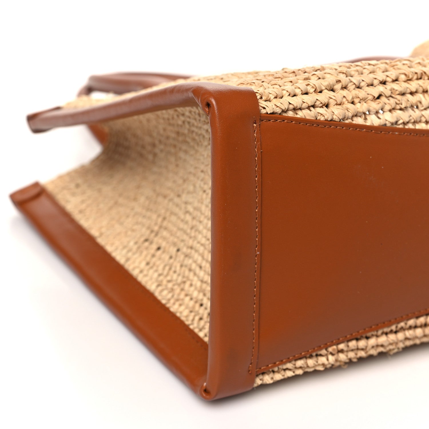 Christian Louboutin Raffia Calfskin Small By My Side Tote Natural Cuoio 10 of 11