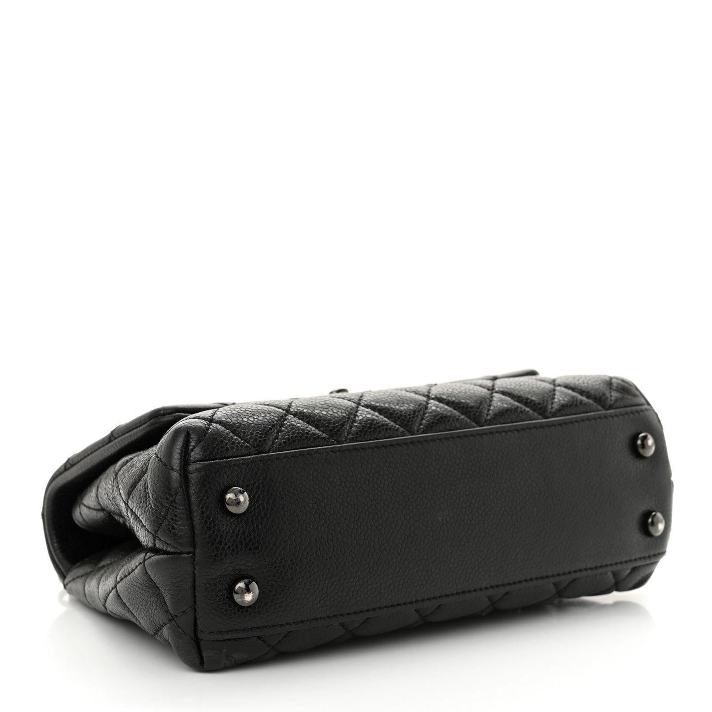 Caviar Quilted Mini Coco Handle Flap So Black