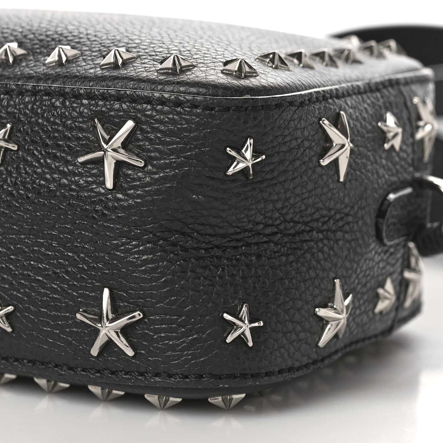 Calfskin Star Studded Pegasi Camera Crossbody Bag Black