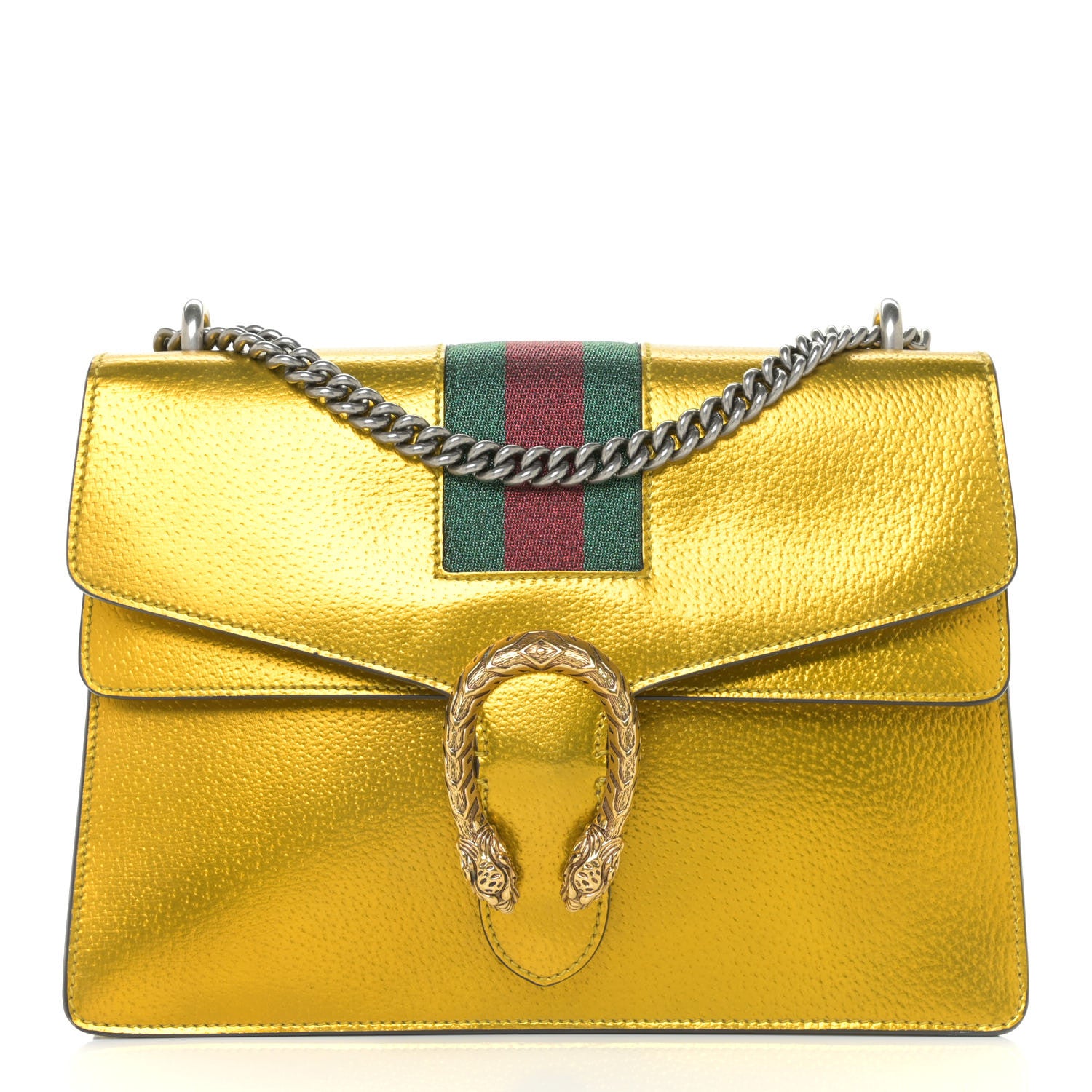 Gucci Metallic Calfskin Medium Dionysus Shoulder Bag Yellow 1 of 11