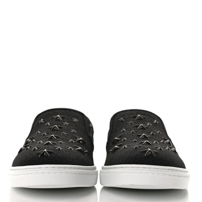 Jimmy Choo Fine Glitter Suede Mens Grove Sneakers 43.5 Black 2 of 7