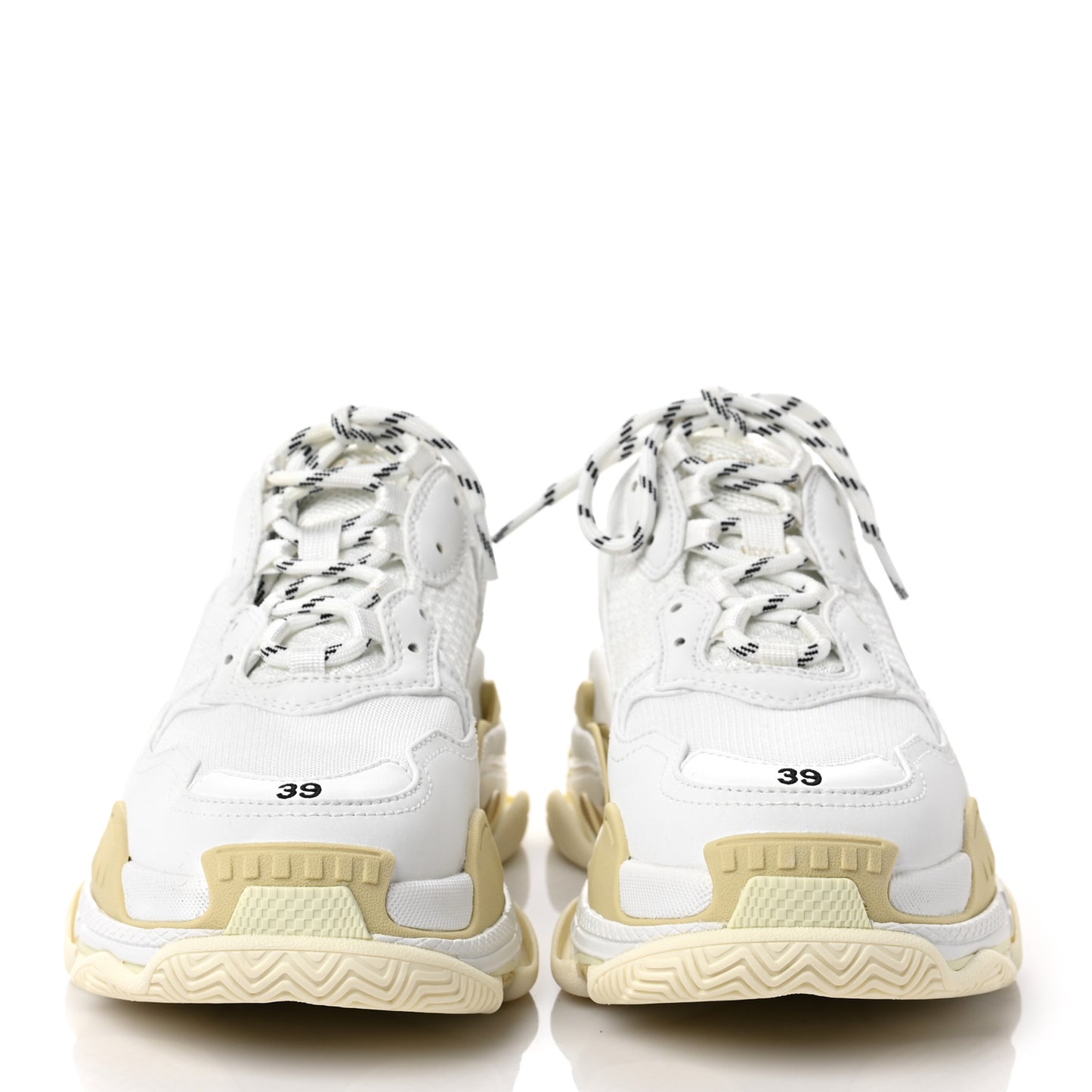Fabric Mesh Womens Triple S Sneakers 39 White