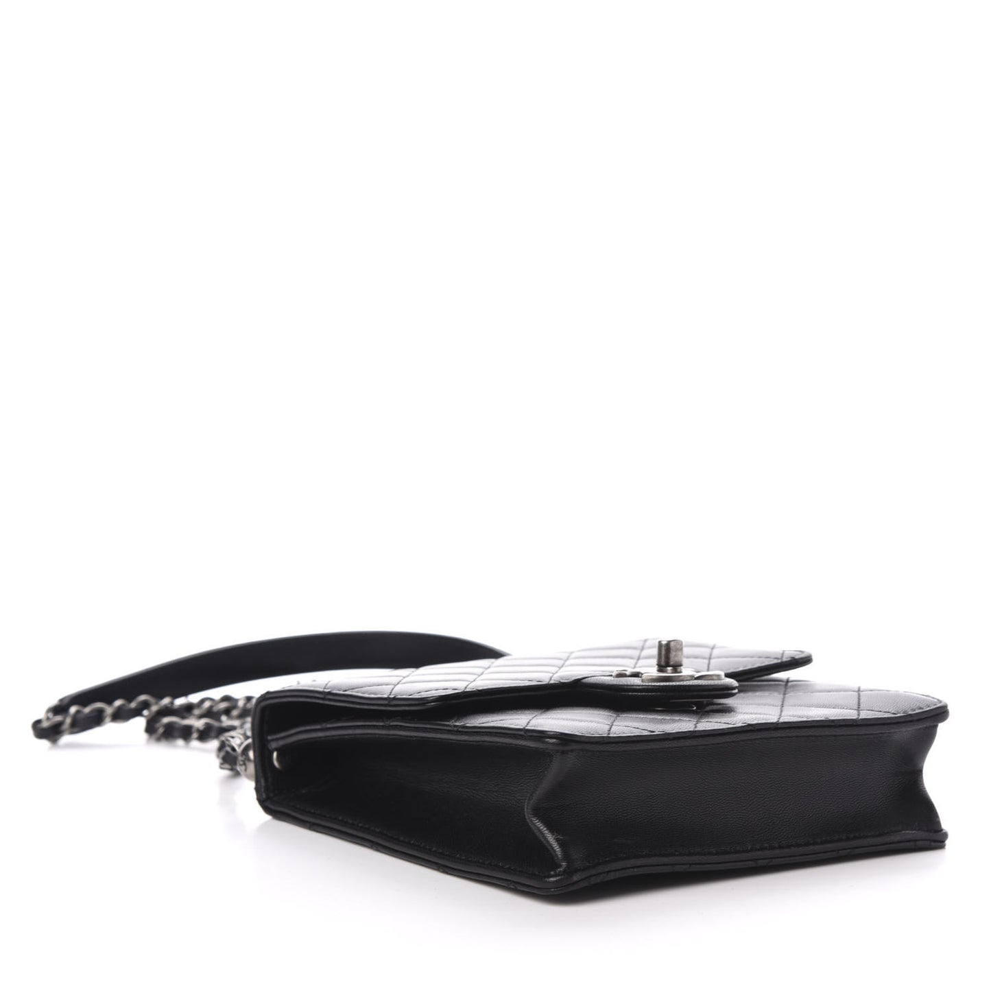 Lambskin Quilted Chic Pearls Flap Black