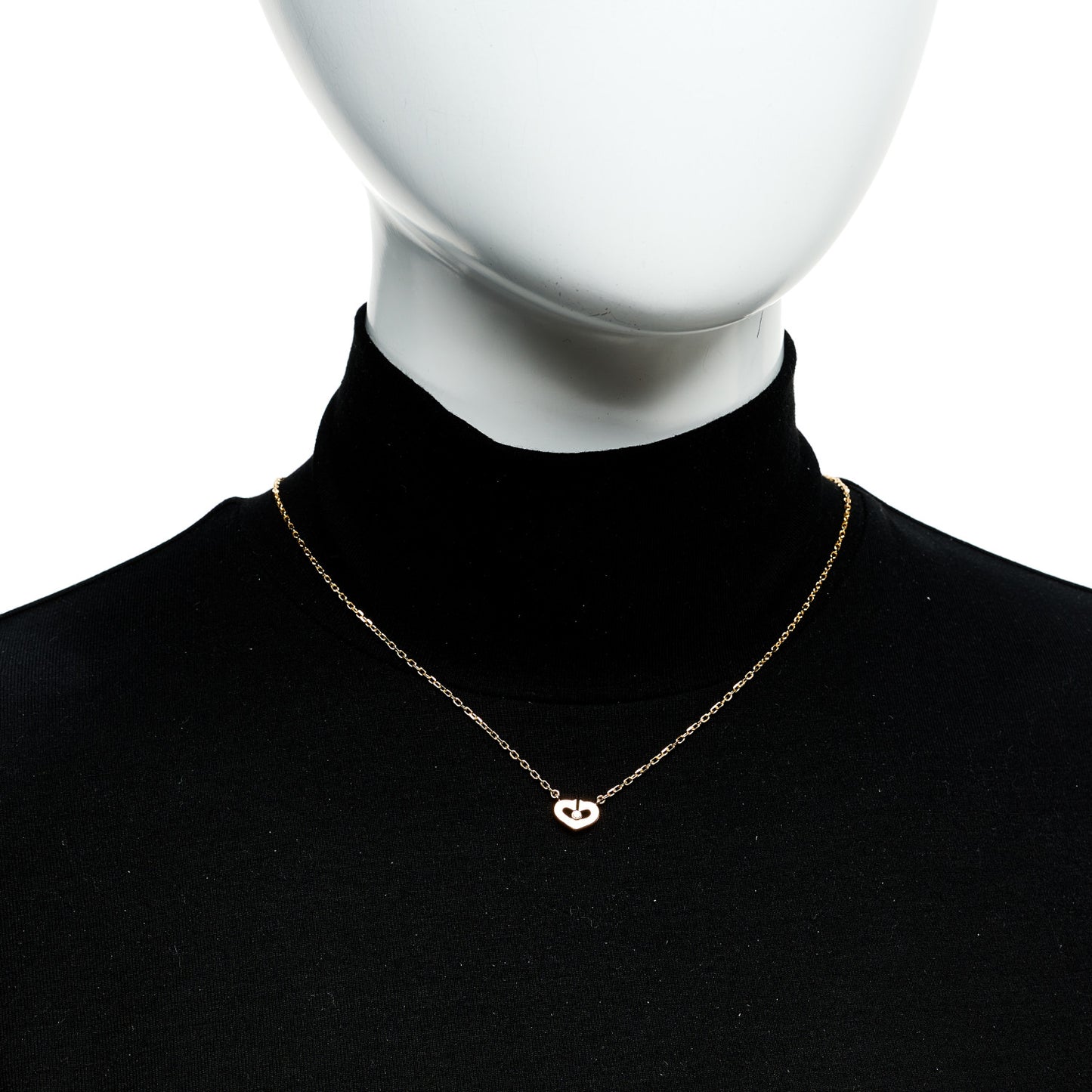 18K Pink Gold Diamond XS Hearts and Symbols Necklace