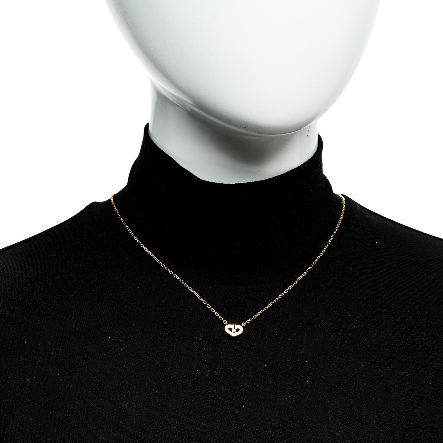Cartier 18K Pink Gold Diamond XS Hearts and Symbols Necklace 2 of 5