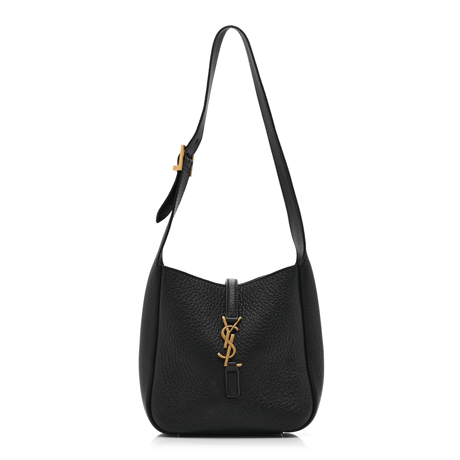 Saint Laurent Grained Calfskin Baby Le 5 A 7 Supple Hobo Black 1 of 11