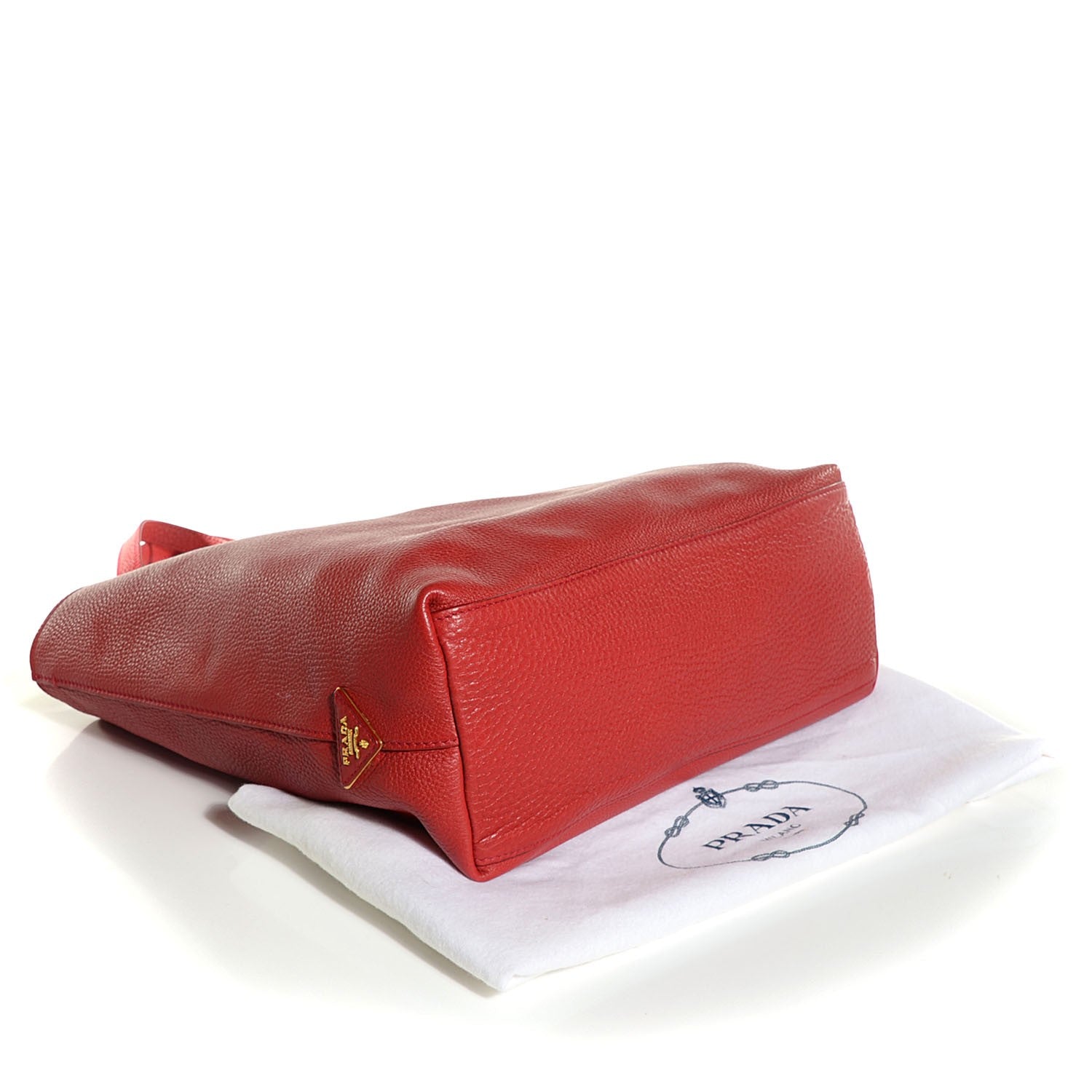 Prada Vitello Daino Tote Rosso 4 of 9