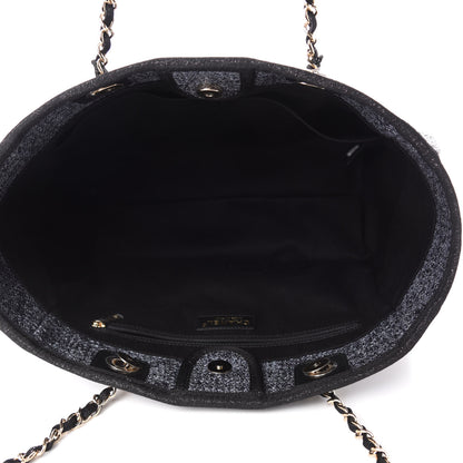 Chanel Woven Straw Raffia Small Deauville Tote Charcoal 5 of 11