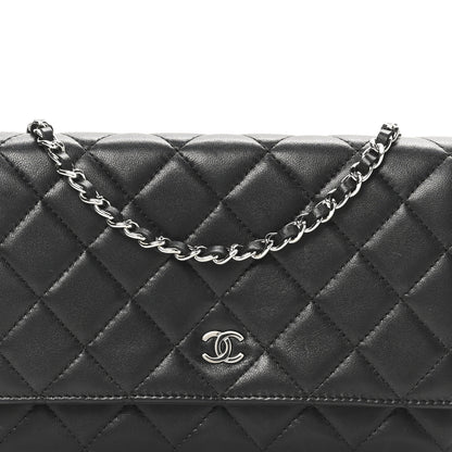 Chanel Lambskin Quilted Wallet On Chain WOC Black 8 of 11