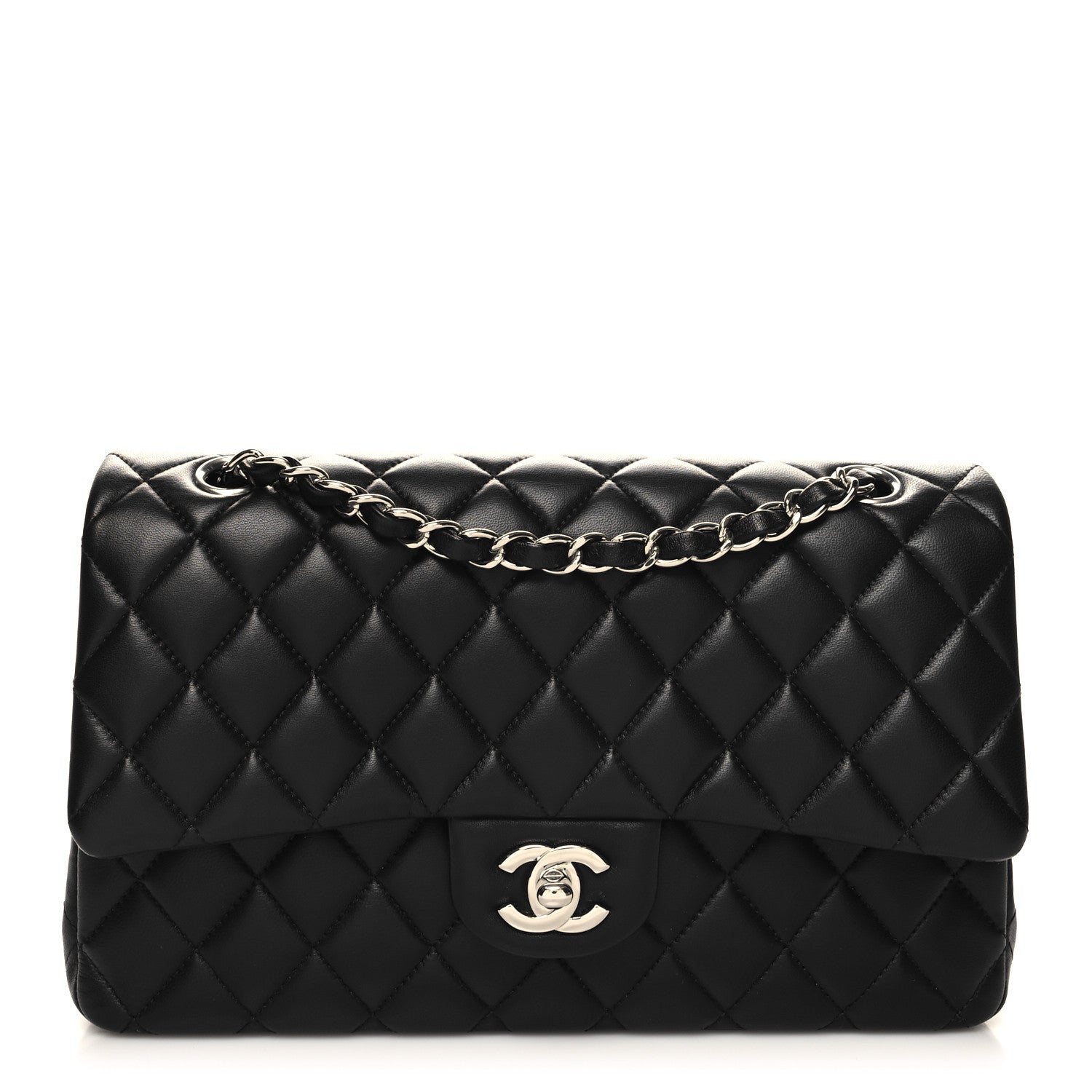 Chanel Lambskin Quilted Medium Double Flap Black 1 of 11