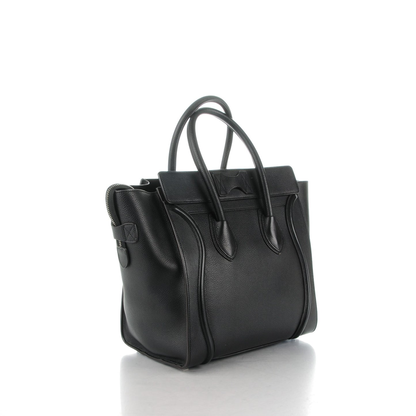Drummed Calfskin Mini Luggage Black