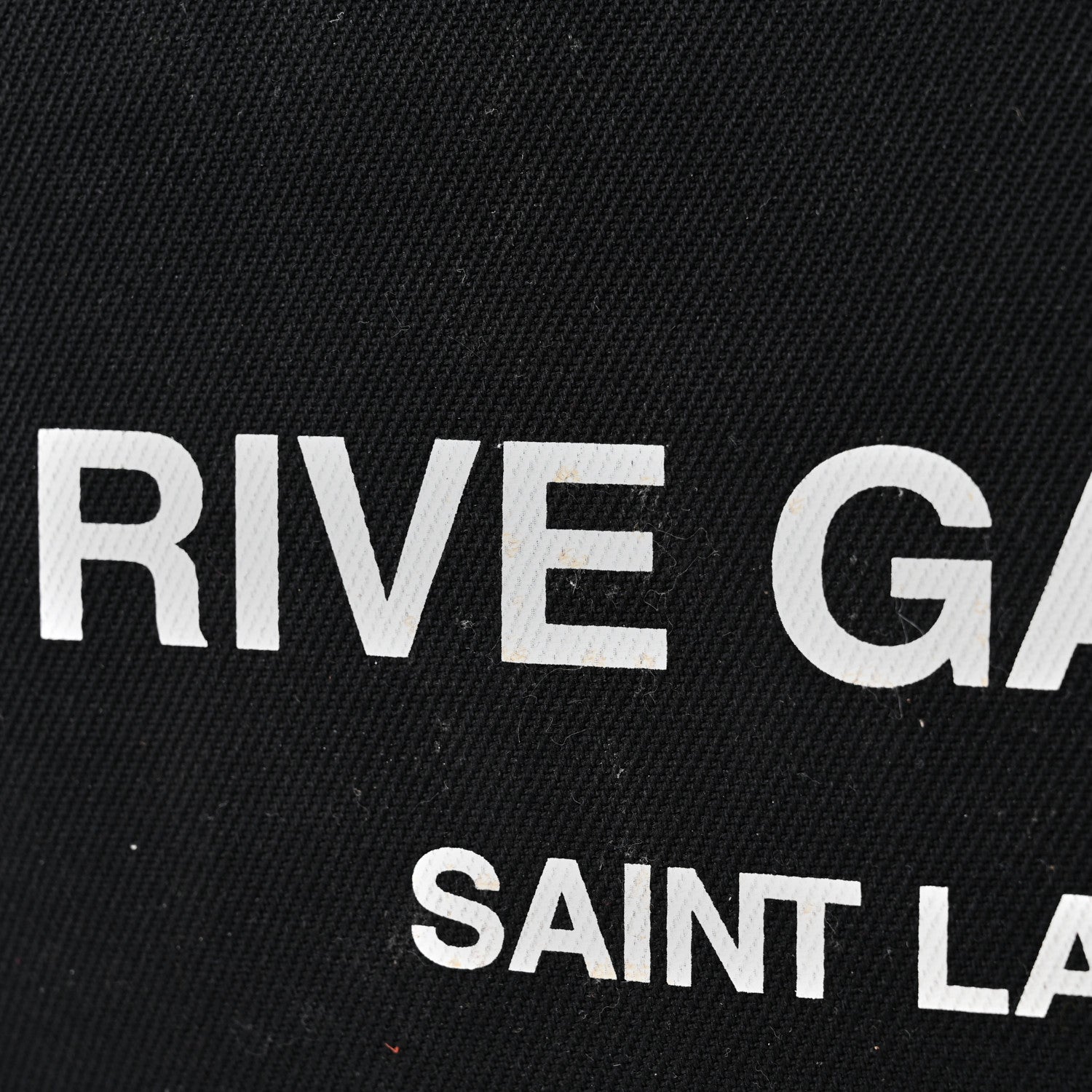 Saint Laurent Linen Calfskin Rive Gauche North South Tote Black 7 of 9