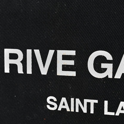 Saint Laurent Linen Calfskin Rive Gauche North South Tote Black 7 of 9