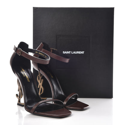 Saint Laurent Calfskin Opyum Sandals 38 Brown 11 of 11