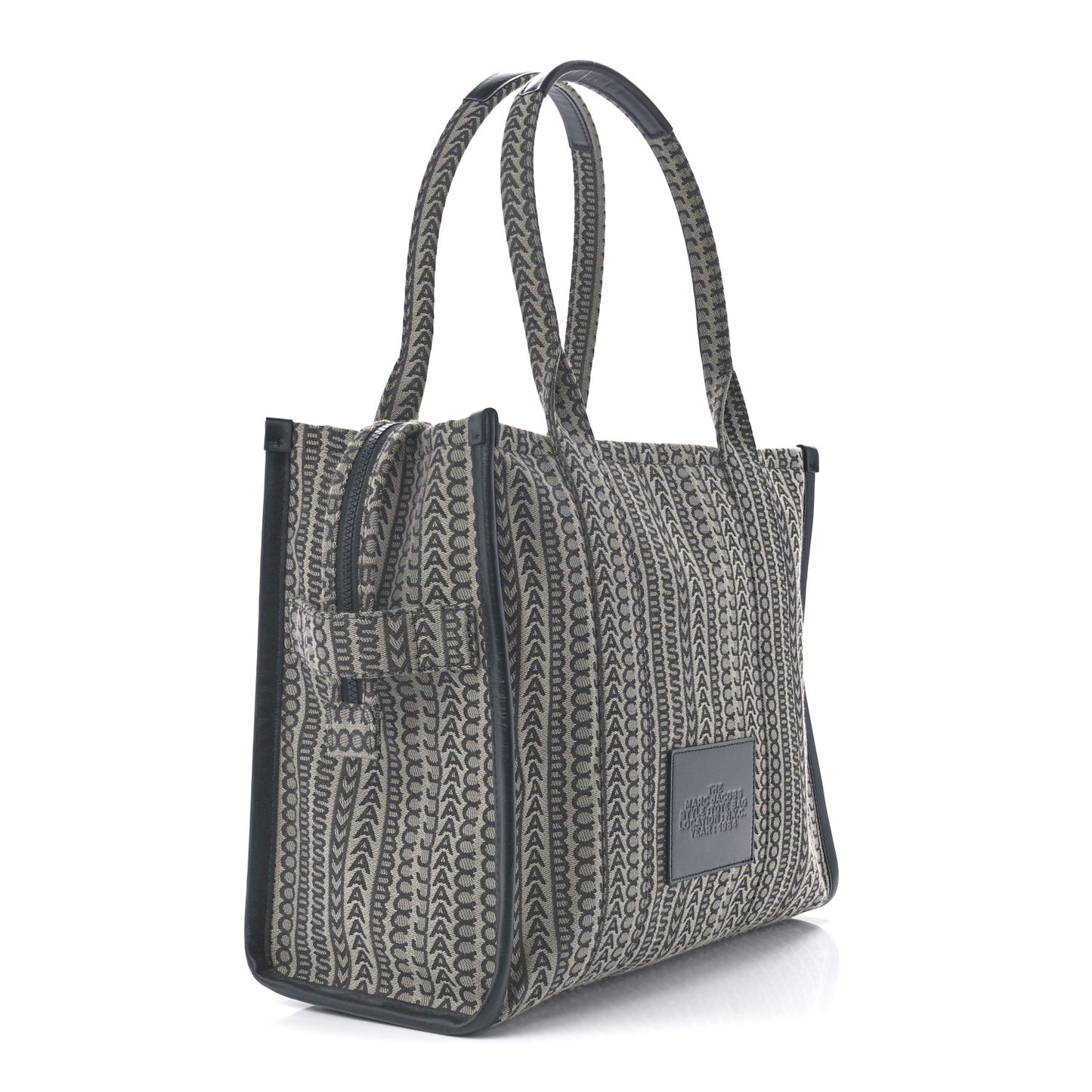 Cotton Jacquard Monogram Large The Traveler Tote Bag Beige Multicolor