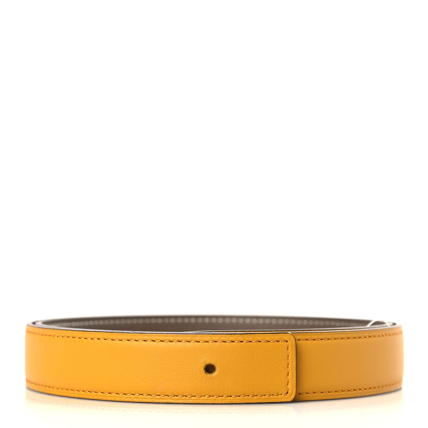 Hermes Swift Epsom 24mm Belt Strap 80 32 Jaune Ambre Etoupe 1 of 7