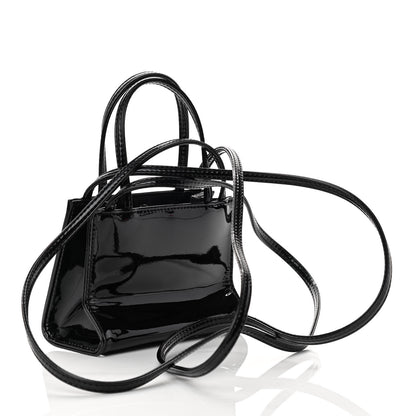 Telfar Patent Vegan Leather Small Shopping Bag Black 3 of 10
