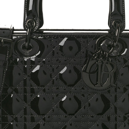 Christian Dior Ultraglossy Patent Cannage Medium Lady Dior Black 7 of 9