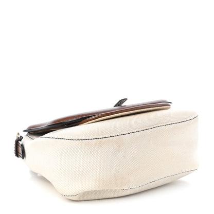 Fendi Canvas Calfskin B Flap Bag Beige Tan 4 of 11