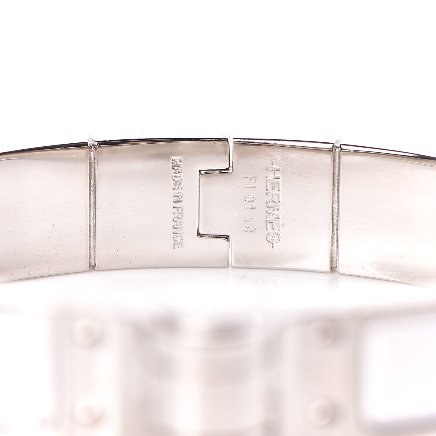 Enamel Charniere Uni Narrow Hinged Bracelet S White