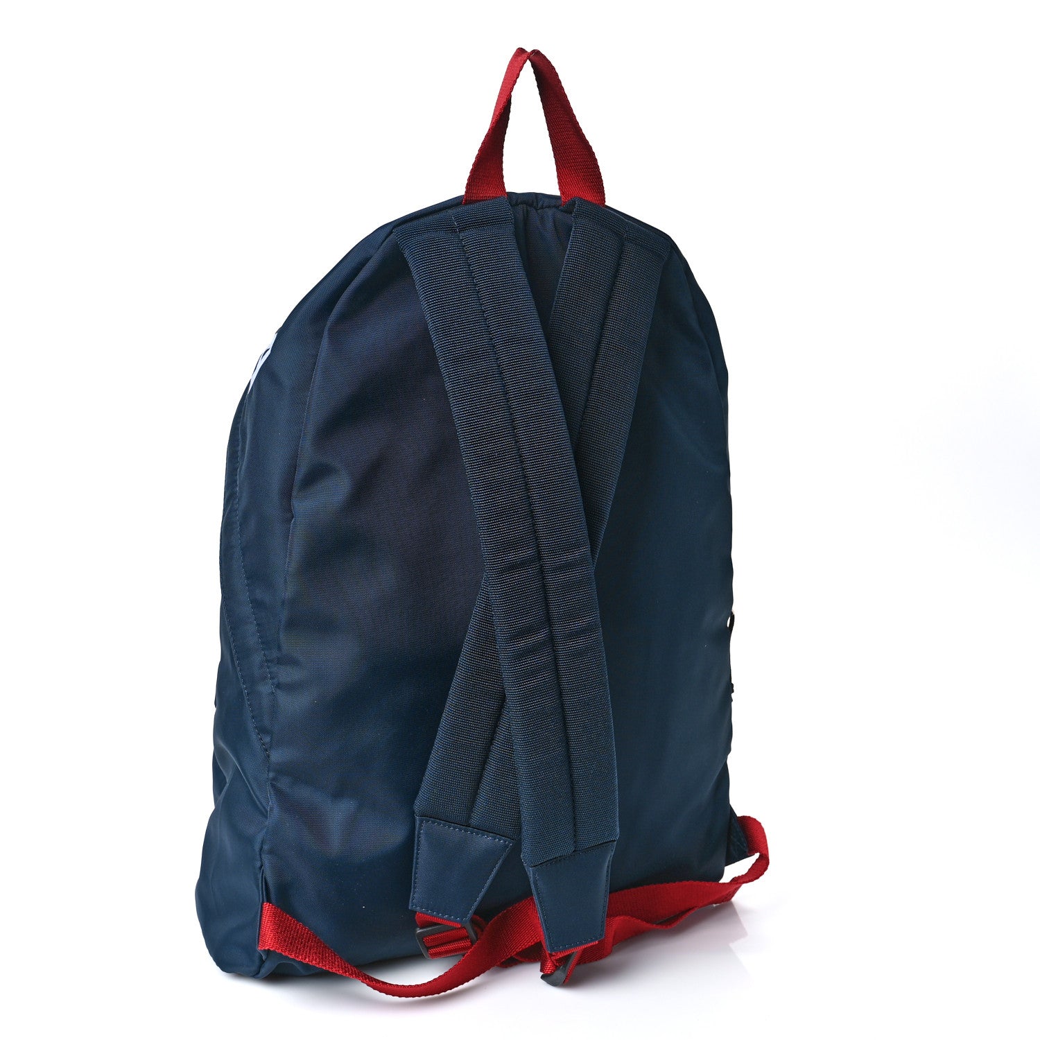 Balenciaga Sport Nylon Logo Embroidered Large Wheel Backpack Navy Blue Red 4 of 9