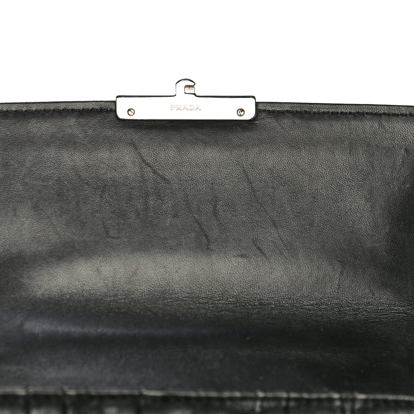 Nappa Gaufre Small Sound Chain Flap Shoulder Bag Black