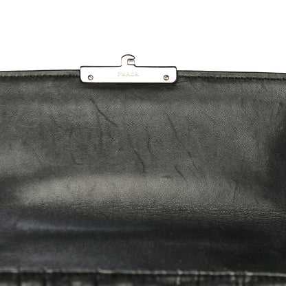 Prada Nappa Gaufre Small Sound Chain Flap Shoulder Bag Black 13 of 14