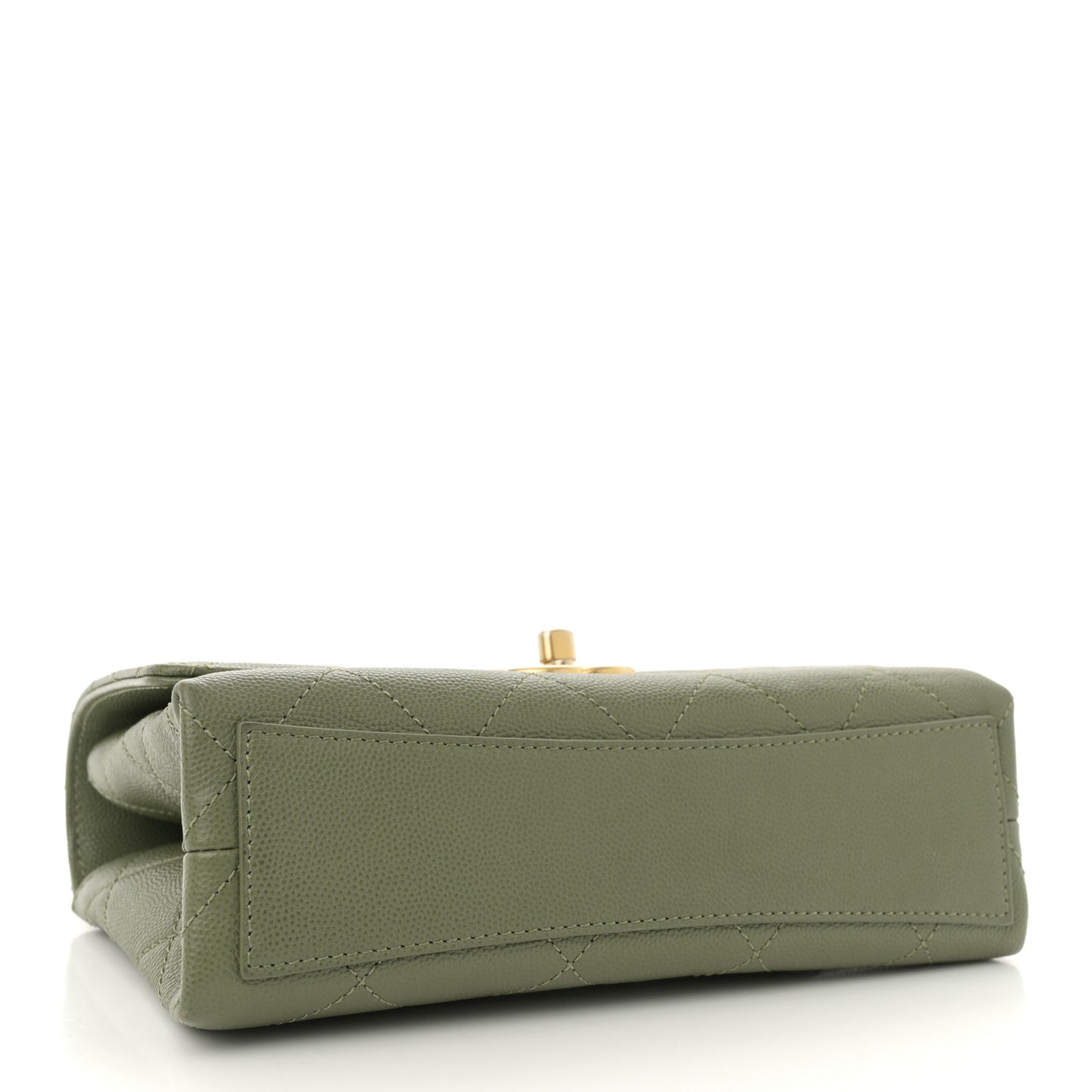 Caviar Quilted Mini Bracelet On Chain Flap Green