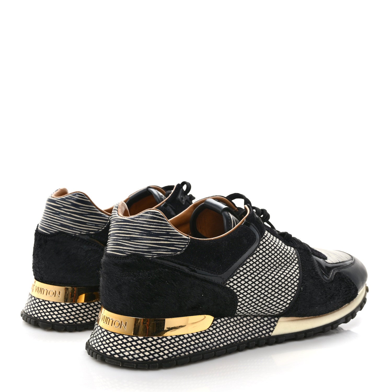 Louis Vuitton Suede Printed Run Away Sneakers 41 Black 4 of 9