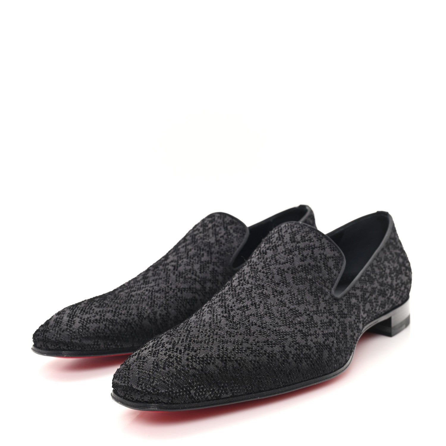 Christian Louboutin Tessuto Traviata Mens Dandelion Flat Loafers 43 Black 4 of 9