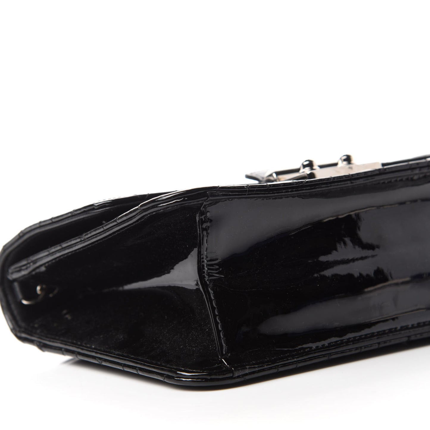 Patent Cannage Miss Dior Promenade Pouch Black