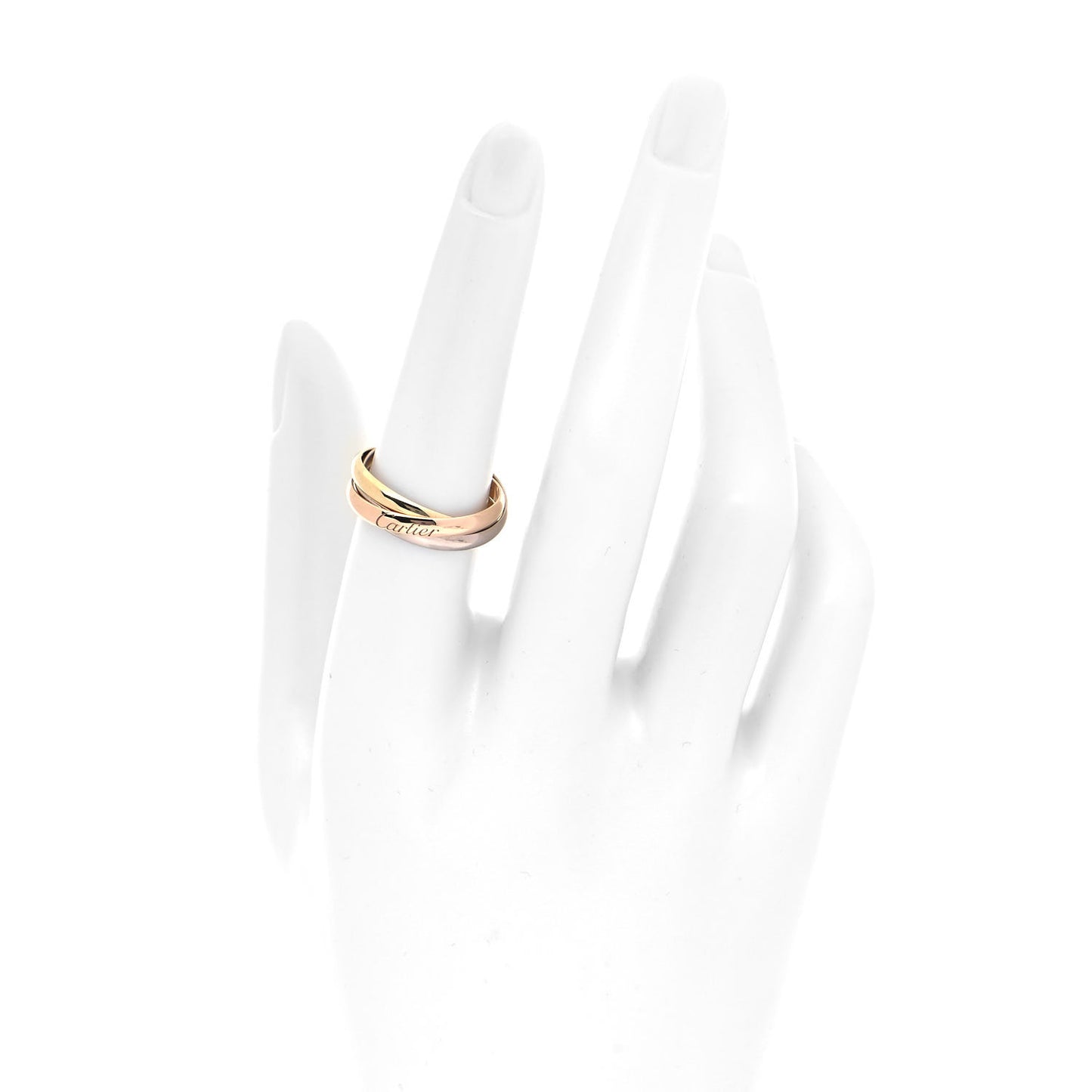 18K Pink Yellow White Gold Small Trinity Ring 54 7