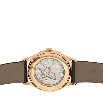 Patek Philippe 18K Rose Gold Satin Diamond Bezel 33mm Calatrava Manual Winding Watch Brown 4897R-001 4 of 5