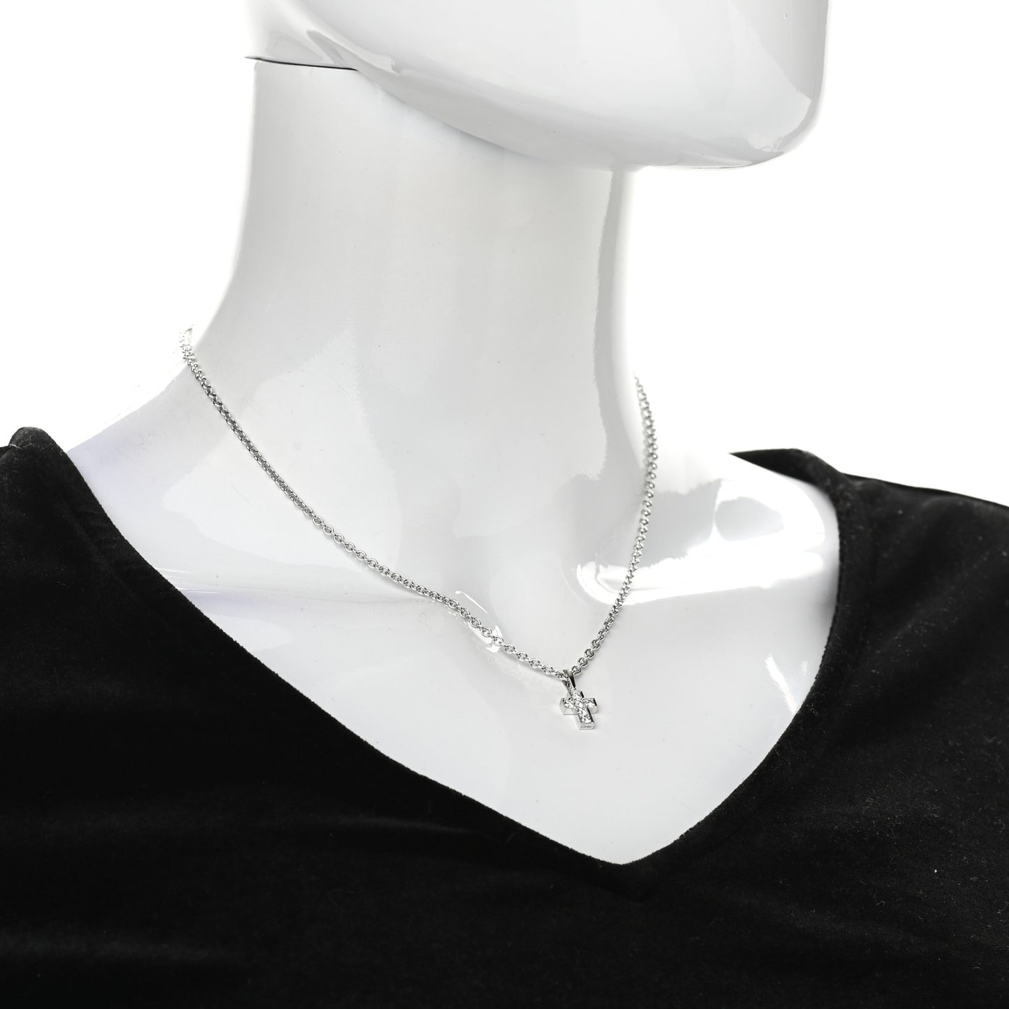 Platinum Diamond Cross Pendant Necklace