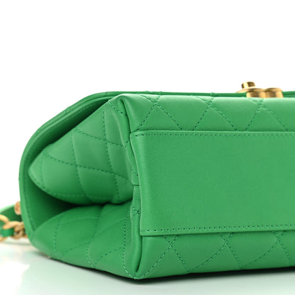 Chanel Lambskin Quilted La Parisienne Top Handle Flap Green 8 of 9