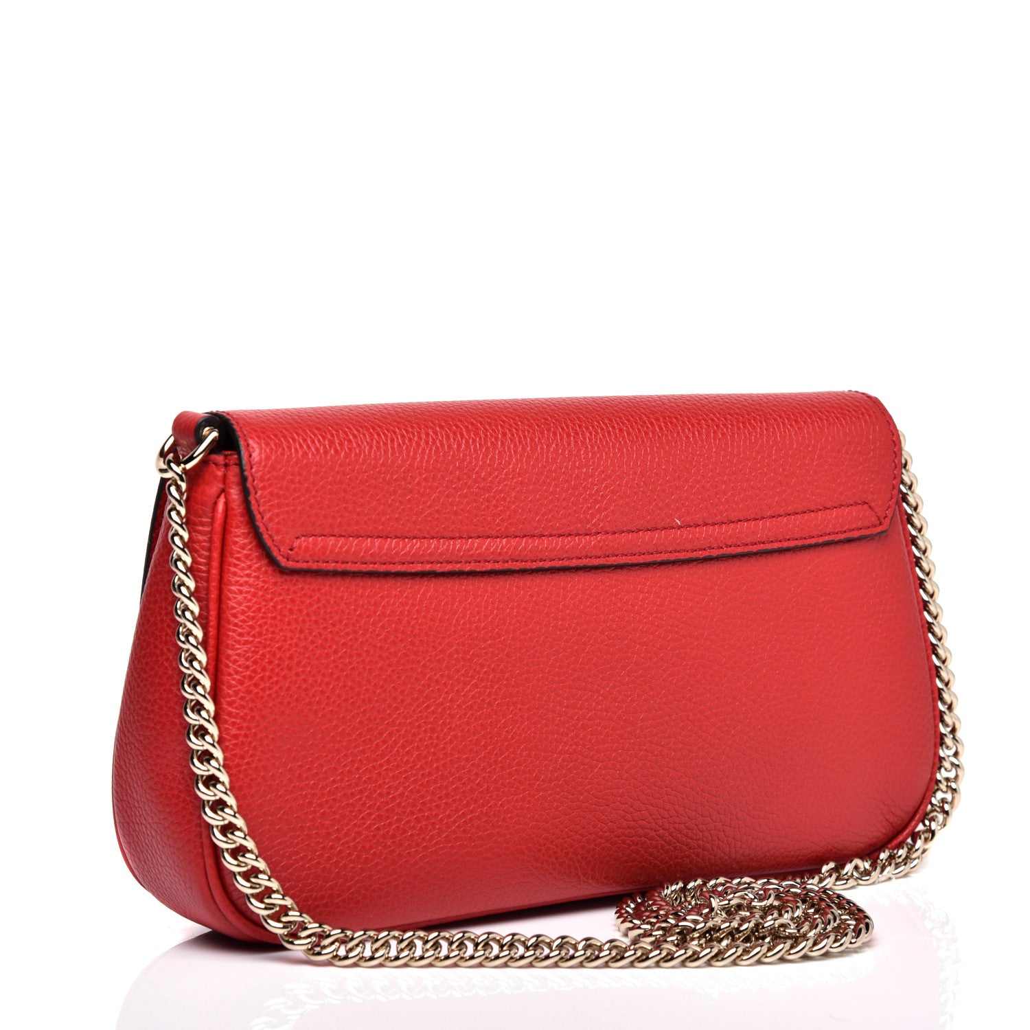 Gucci Pebbled Calfskin Medium Soho Flap Crossbody Vibrant Red 3 of 10