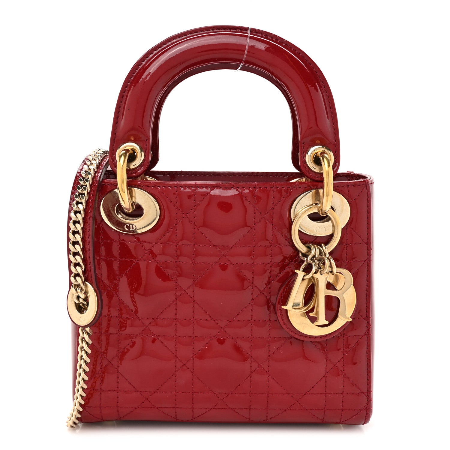 Christian Dior Patent Cannage Mini Lady Dior Red 1 of 12