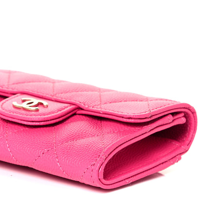 Chanel Caviar Quilted Flap Card Holder Wallet Dark Pink 10 of 10