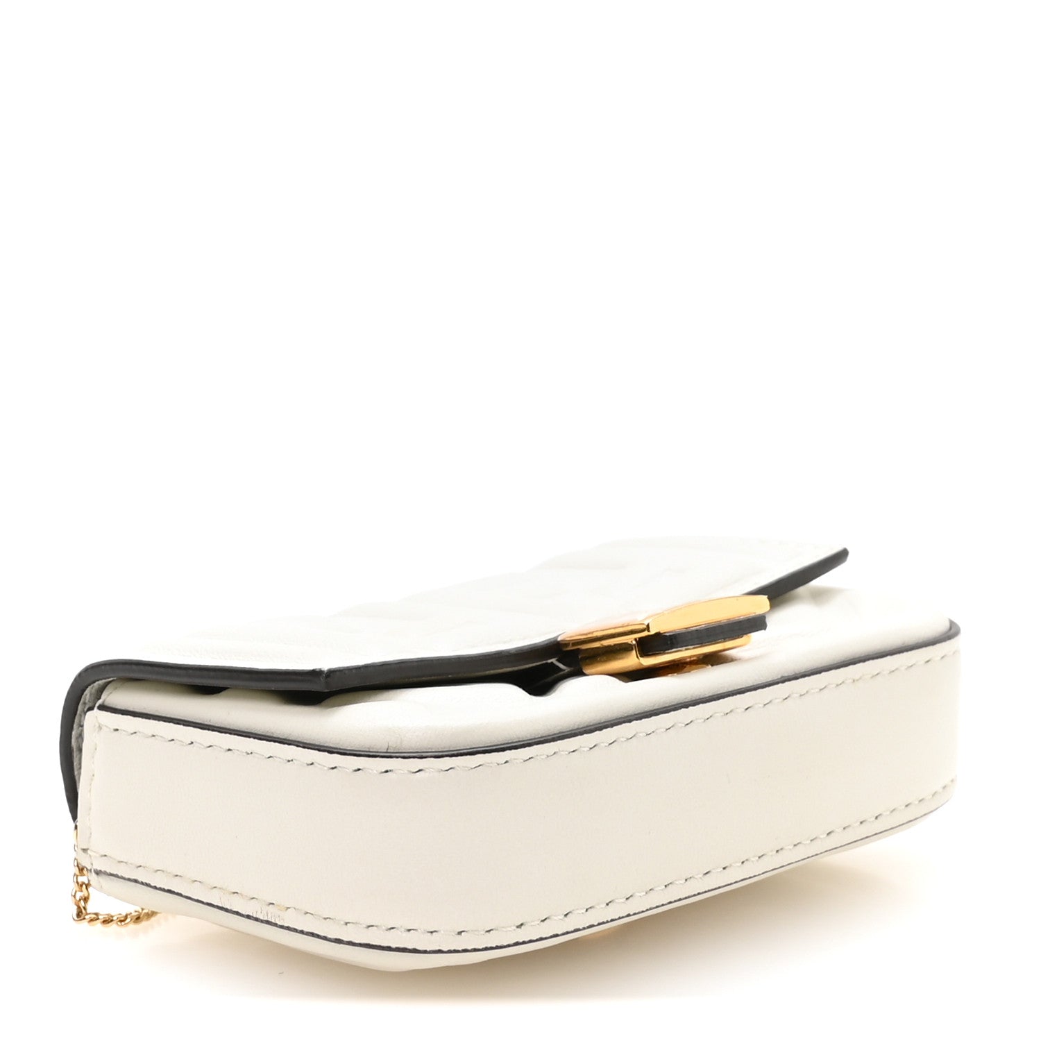 Fendi Nappa Matisse FF Embossed Nano Baguette Charm White 3 of 9