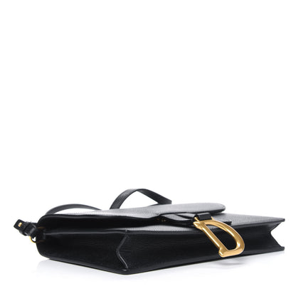 Christian Dior Grained Calfskin Saddle Pouch Black 3 of 4