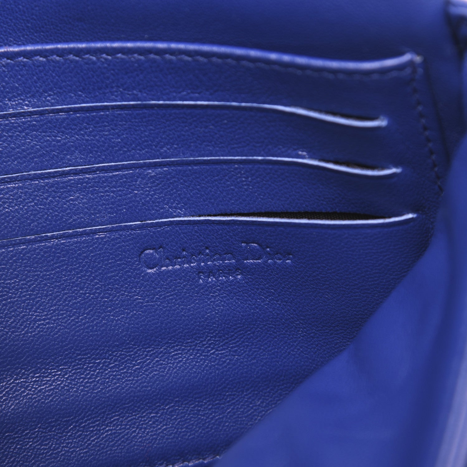 Christian Dior Lambskin Cannage New Lock Pouch Blue 8 of 11