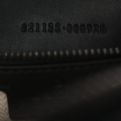 Gucci GG Supreme Monogram Textured Calfskin Emblem Small Crossbody Black 7 of 10
