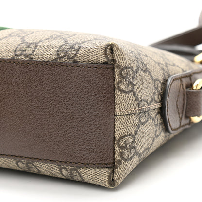 Gucci GG Supreme Monogram Textured Dollar Calfskin Web Small Ophidia Dome Shoulder Bag Beige Ebony New Acero 11 of 12