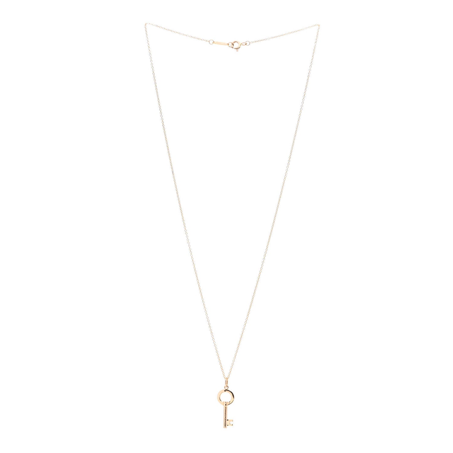 18K Rose Gold Mini Key Pendant Necklace