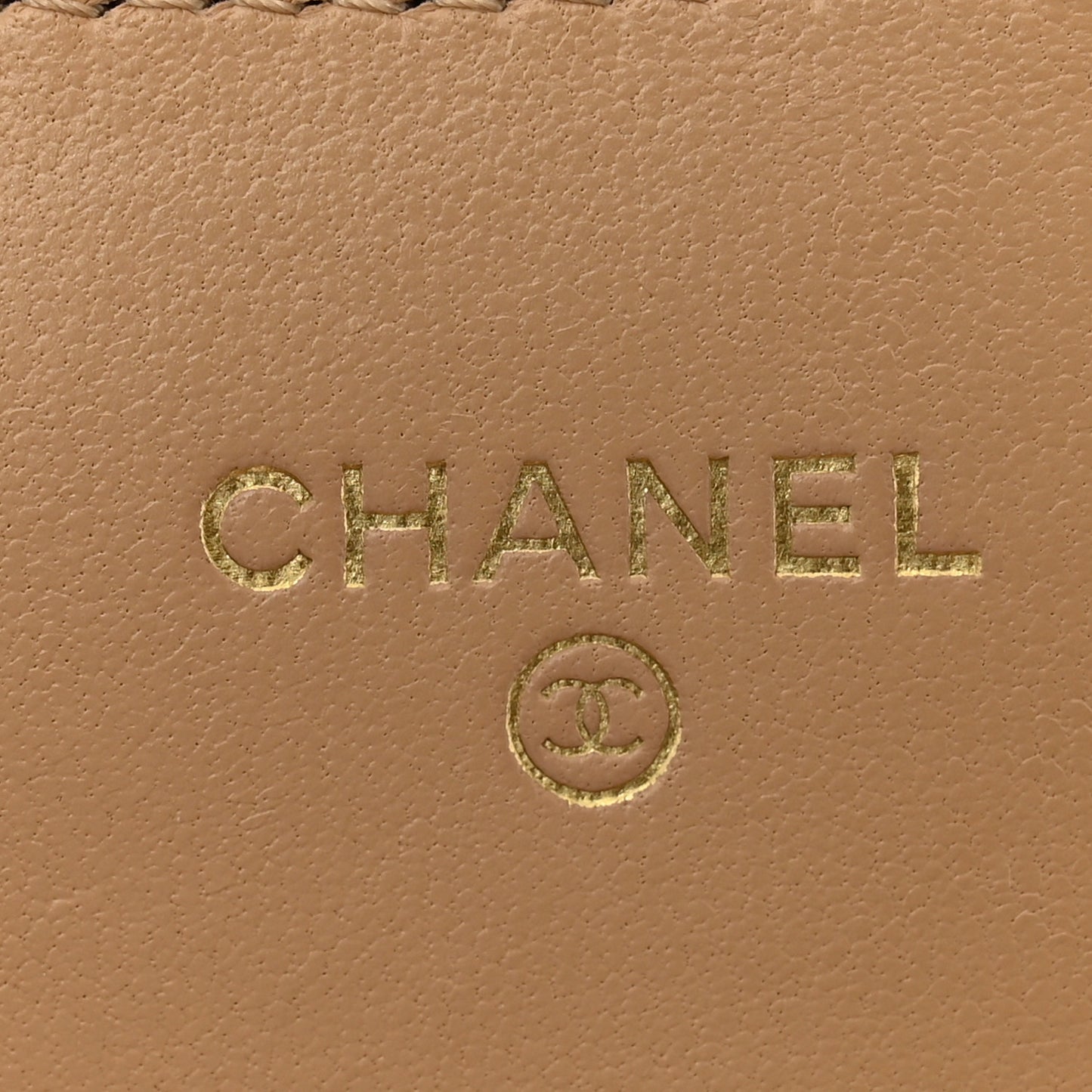 Lambskin Quilted Phone Holder Wallet on Removable Chain Beige