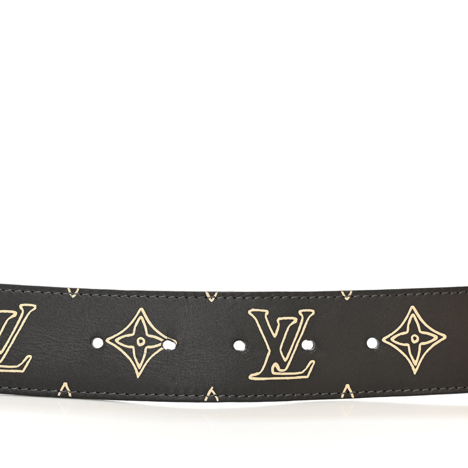 Louis Vuitton Monogram 40mm LV Shape Belt 100 40 Black White