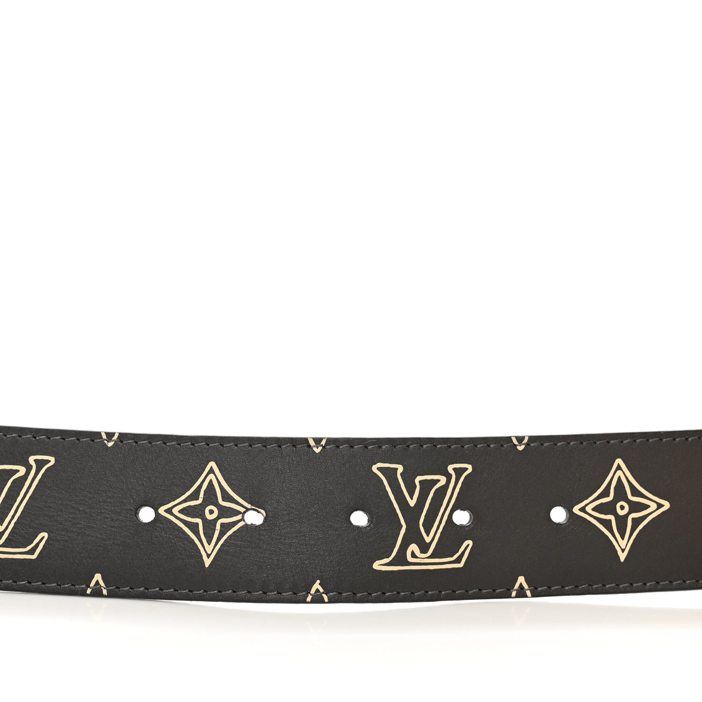Monogram 40mm LV Shape Belt 100 40 Black White
